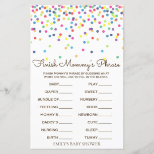 Regnbåge Strössel Baby Shower-spel UTRYCKT