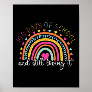 Regnbåge Student Lycklig 100 dagars skolflicka Poster
