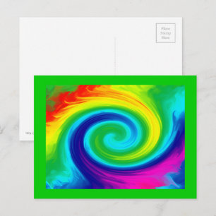 Regnbåge Swirl Abstrakt Art Design Vykort