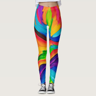 Regnbåge Swirl-målning Leggings