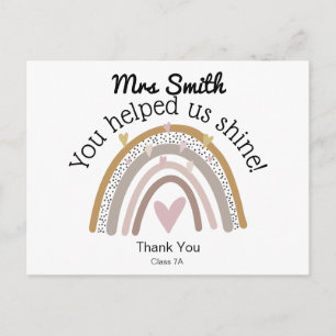 Regnbåge tack för lärarpresenten vykort