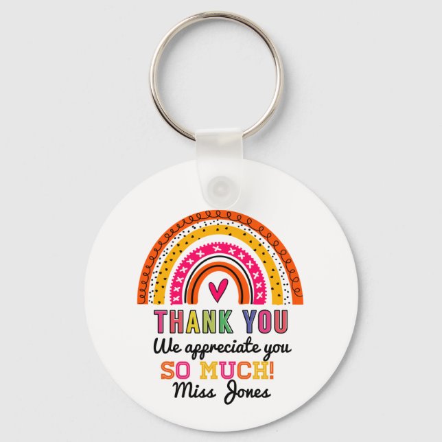 Regnbåge tack för nyckelringen med lärargåva nyckelring (Framsida)