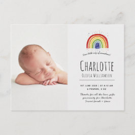 Regnbåge tack, tillkännagivande för födelse