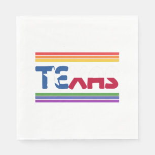 Regnbåge Texas Flagga Design för stolt LGBT+ Texan Pappersservett