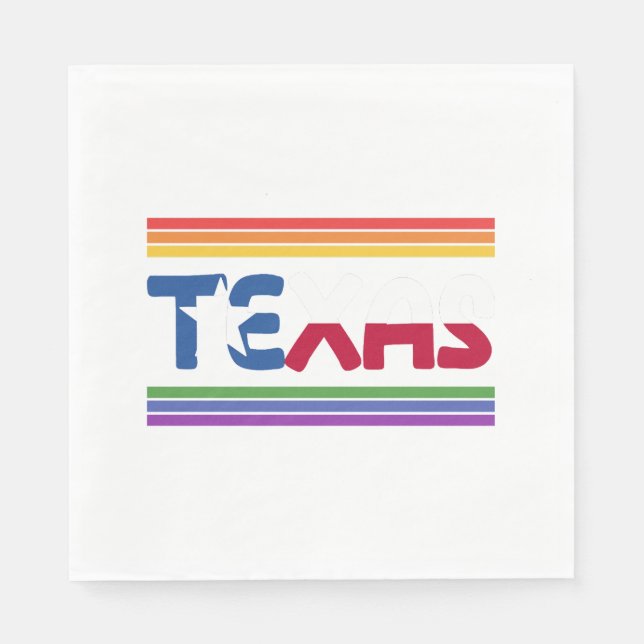 Regnbåge Texas Flagga Design för stolt LGBT+ Texan Pappersservett (Framsidan)