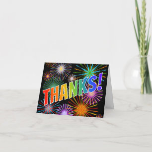 Regnbåge "THANKS", Fireworks Inspired Mönster! Tack Kort