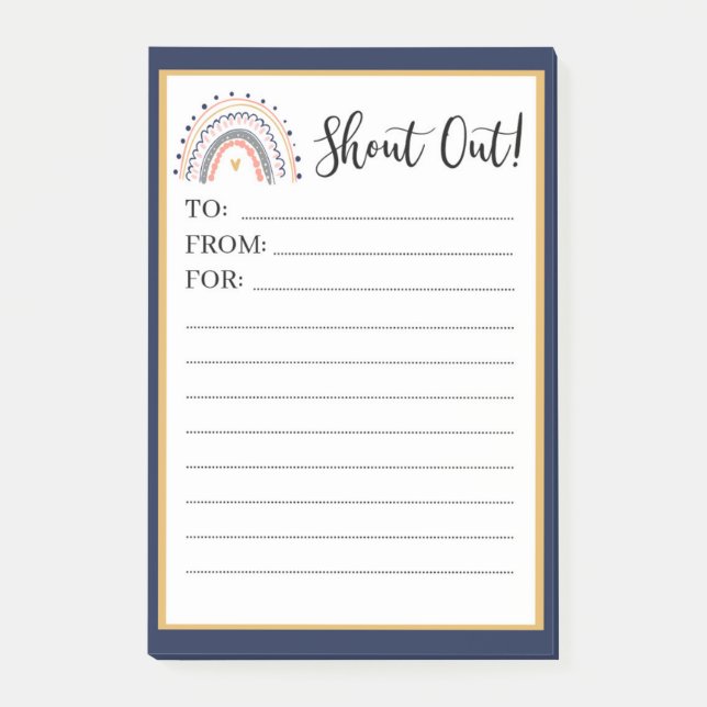 Regnbåge Theme Lycklig Lacher Mail Post - anteckni Post-it Block (Framsida)