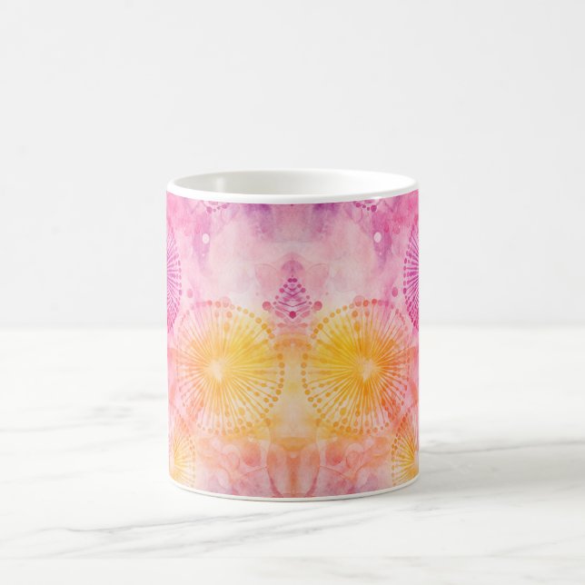 Regnbåge Tie Dye Konst Kaffemugg (Center)