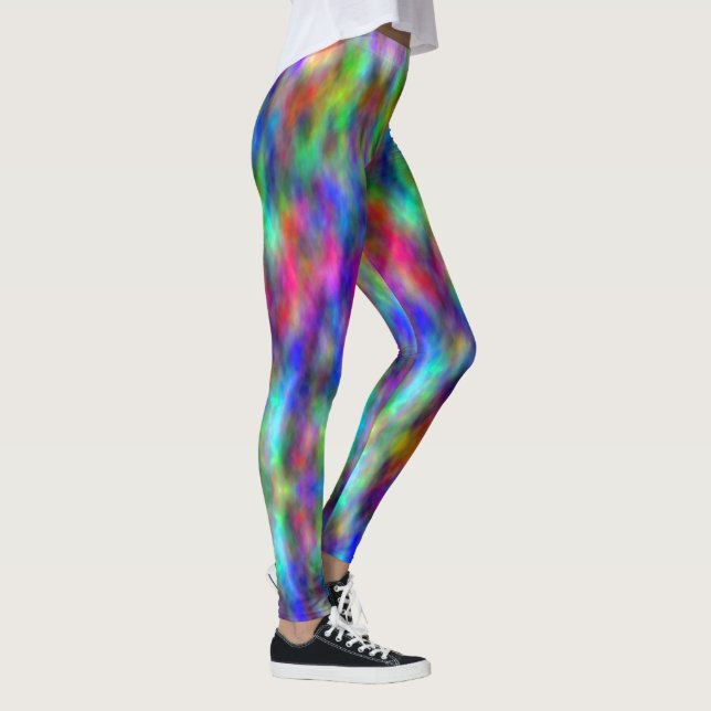 Regnbåge Tie Dye Leggings Kvinnor i Byxor (Höger)