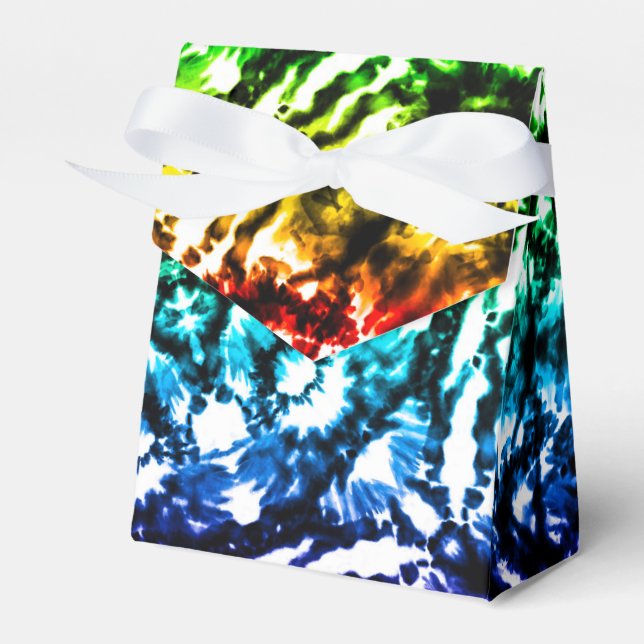 Regnbåge Tie Dye Mandala Stjärn Födelsedagsfest Presentaskar (Framsidan Sidan)