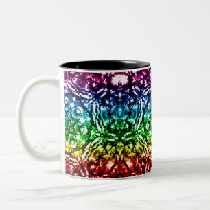 Regnbåge Tie Dye Mandala Stjärna Två-Tonad Mugg