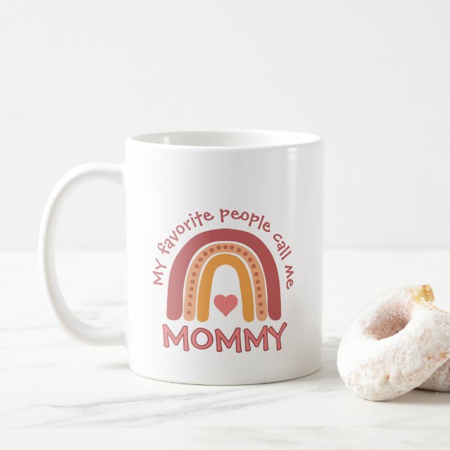 Regnbåge till Mamma Från Barnen Kaffemugg (Med munk)