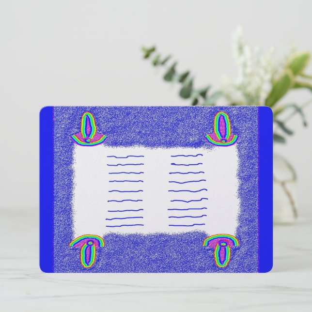 Regnbåge Torahr bar mitzvah bat mitzvah platt kort (Stående Fram)