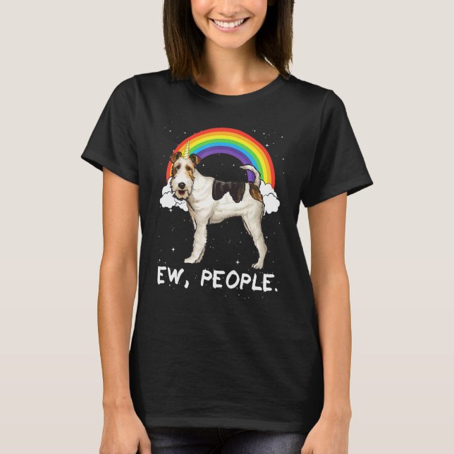 Regnbåge Tråd Fox Terrier Ew Människor Enhörning H T Shirt (Framsida)