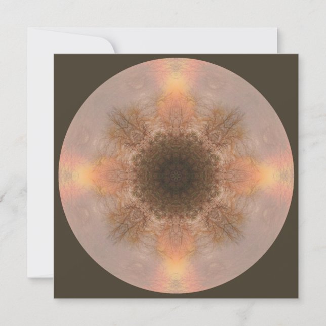 Regnbåge Träd Mandala Art Card Kort (Framsida)