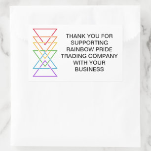 Regnbåge Triangel Logotyp HBTQ Affärsmarknadsförin Rektangulärt Klistermärke