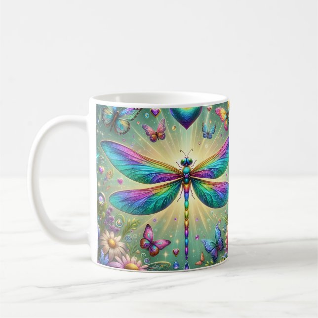Regnbåge Trollslända Kaffemugg (Vänster)