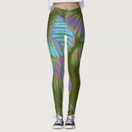 Regnbåge Tropical Lövs Leggings