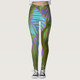 Regnbåge Tropical Lövs Leggings