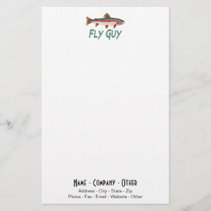 Regnbåge Trout Fisherman Angler Fly Guy Brevpapper