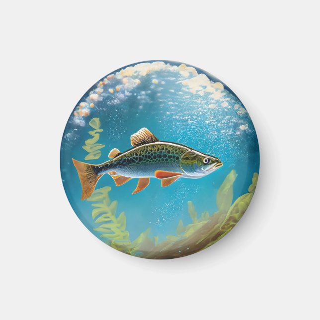 Regnbåge Trout Fly Fish Magnet (Framsidan)