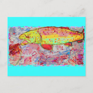 Regnbåge Trout lycklig fiske Vykort