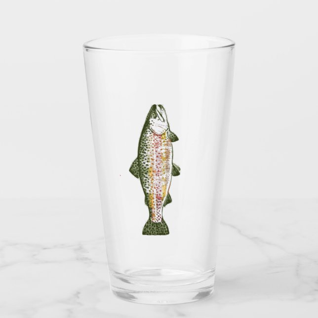 Regnbåge Trout Pint Glass Glaskopp (Framsida)