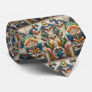 Regnbåge Ugglas Art Deco halsduk – Svart, Vitt & G Slips