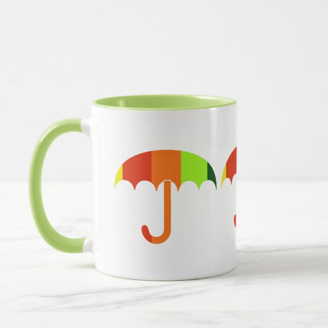 Regnbåge Umbrella på vit bakgrund Mugg (Vänster)