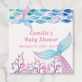 Regnbåge under Sea Sjöjungfru Svan Baby Shower Gåvor Etiketter