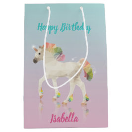 Regnbåge Unicorn Namn - Medium Gift Bag