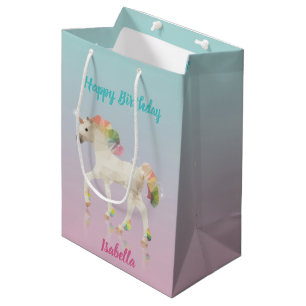 Regnbåge Unicorn Namn - Medium Gift Bag