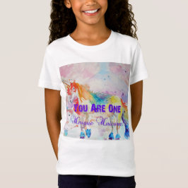 Regnbåge Unicorn Watercolor Girls T Shirt