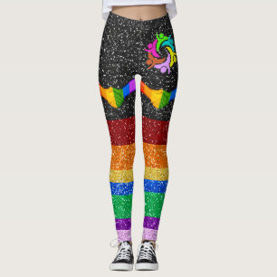 Regnbåge Unity Glitter Bilder Pop Mode Leggings