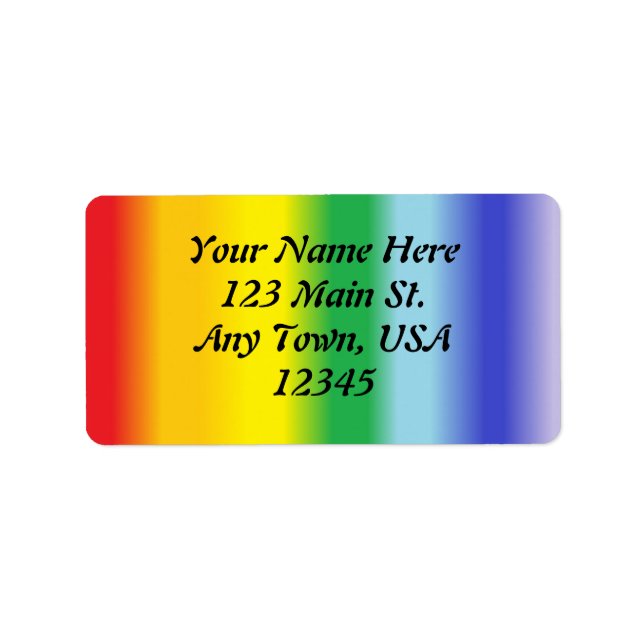 Regnbåge v1 adressetikett (Framsidan)