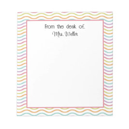 Regnbåge Vågigt Personlig från skrivbordet.. Anteckningsblock