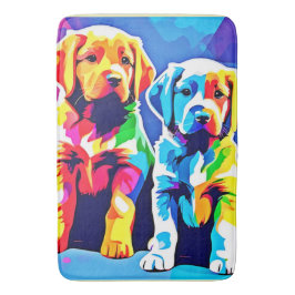 Regnbåge Valper: Spelande Duo Badrumsmatta