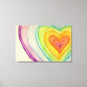Regnbåge Vänskap Hearts Canvas Art Paintings