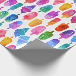 Regnbåge, vattenfärg, is Cream Cone Popsicles Kids Presentpapper