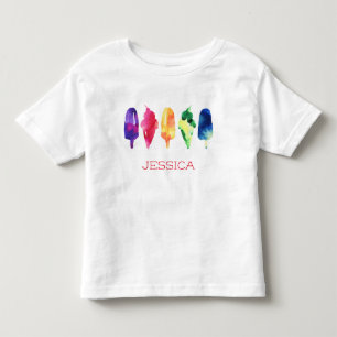 Regnbåge, vattenfärg, iskräm, popsicle, Personlig T Shirt