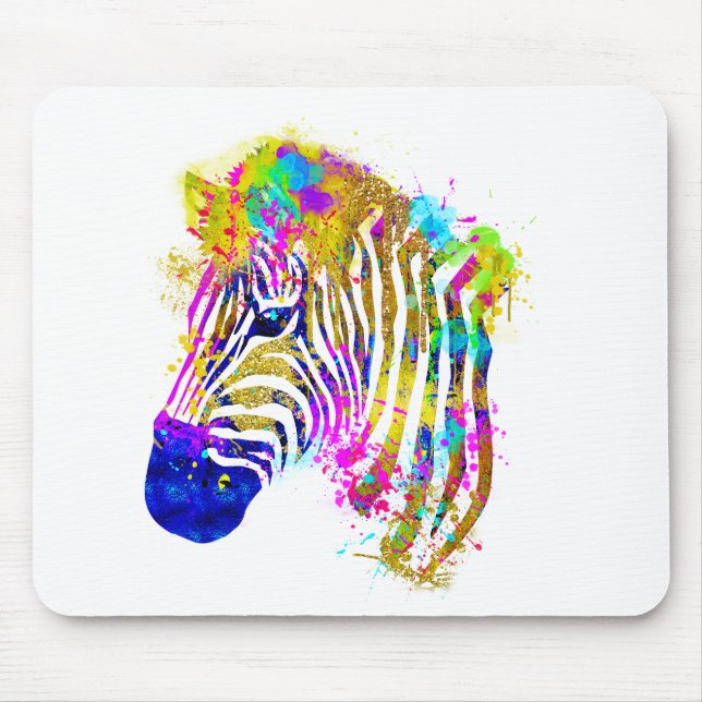 Regnbåge Vattenfärg Måla Fläck Zebragrafik Musmatta (Framsidan)