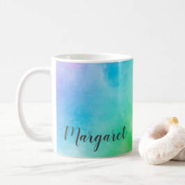 Regnbåge vattenfärg målning kastkudde glas coa kaffemugg