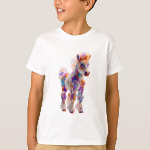 Regnbåge Vattenfärg Ponny Illustration Barn T Shirt