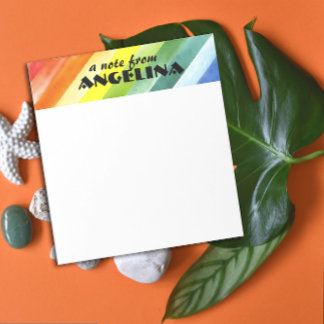 Regnbåge Vattenfärg stänk remsor svart bokstav Anteckningsblock