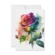 Regnbåge - vattenfärgen Ro - födelsekort
