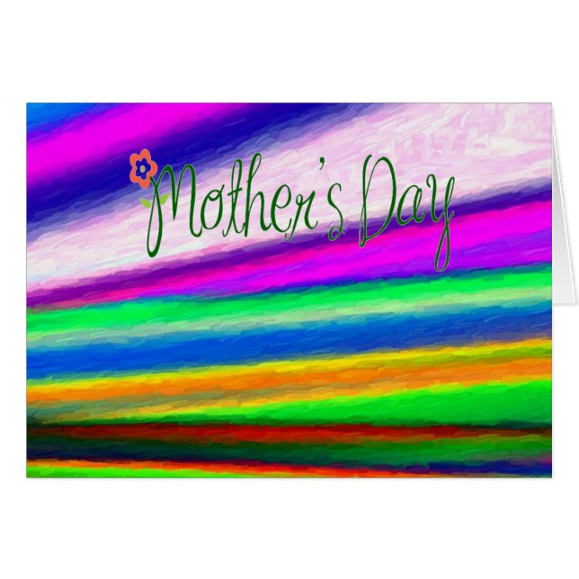 Regnbåge, vattenfärger hälsningskort (Framsidan Horizontal)
