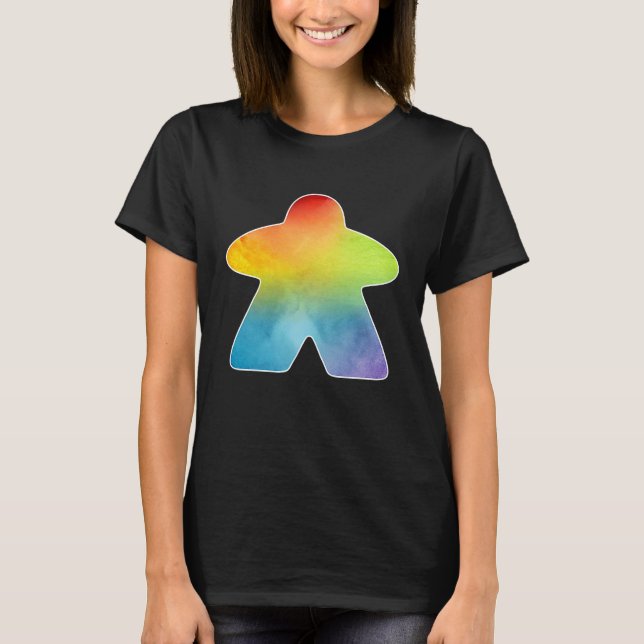 Regnbåge vattenfärgsmeeple t shirt (Framsida)