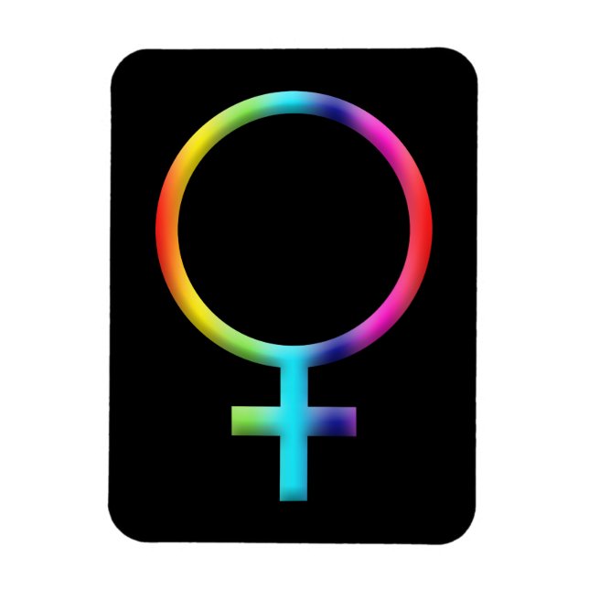 Regnbåge Venus Symbol Astrologi Zodiak Planet Teck Magnet (Vertikal)