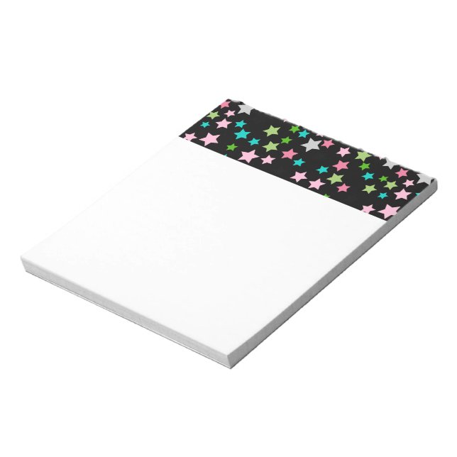 Regnbåge Vertikala Linjer Geometrisk Rosa Grön Anteckningsblock (Roterad)