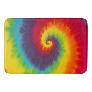 Regnbåge Virvel Tie Dye Groovy Cool Färgrik Badrumsmatta